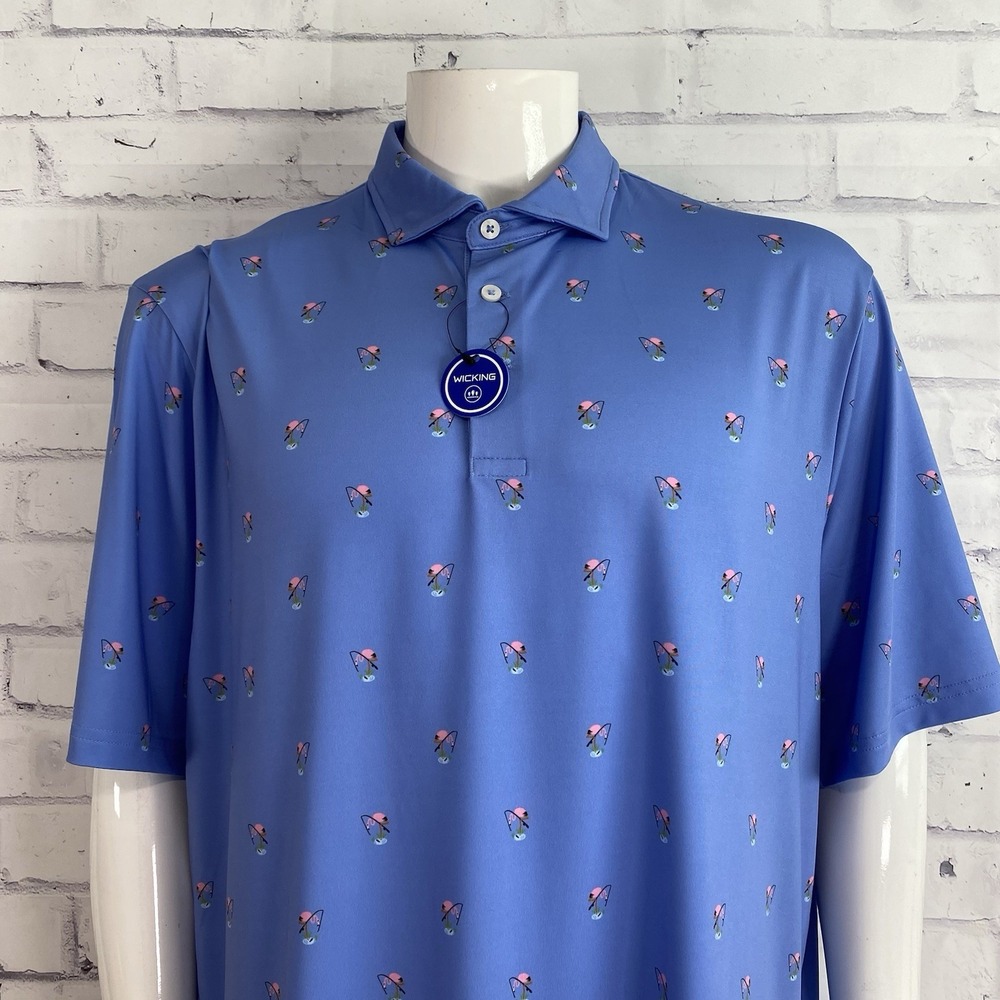 RLX Shirt Men's XL Polo Ralph Lauren 3/15 Wicking All Over Print Flamingo NWT